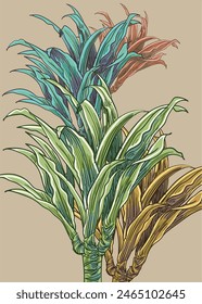 Ilustración vectorial de fondo floral dibujada a mano