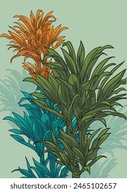 Hand drawn floral background vector illustration