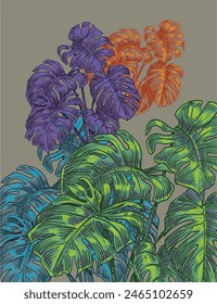 Hand drawn floral background vector illustration