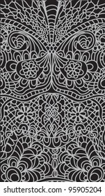 Hand Drawn floral background,vector illustration