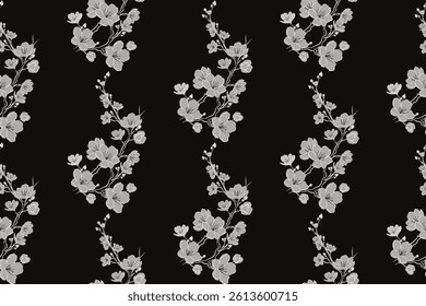 Hand drawn  floral backround. Botanical seamless pattern . Sketch drawing. Design for fashion , fabric, textile, wallpaper, cover, web , wrapping and all prints