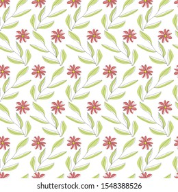 Hand drawn floral blooming scattered random seamless pattern. vector eps editable. ready use print for paper, fashion, cover book, fabric, flyer, poster, social media post, decoration etc.