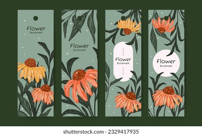 Hand drawn floral bookmark design