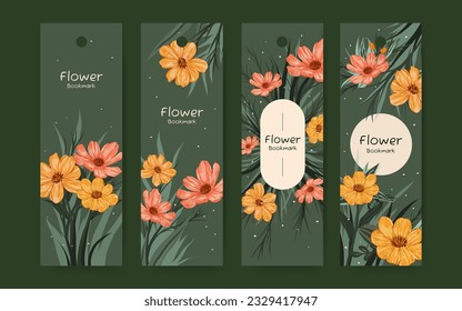 Hand drawn floral bookmark design