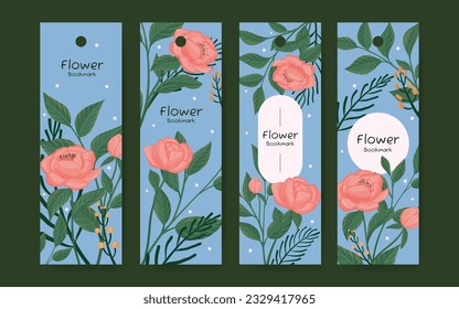 Diseño de marcadores florales dibujados a mano