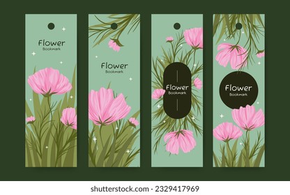 Diseño de marcadores florales dibujados a mano