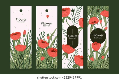 Diseño de marcadores florales dibujados a mano