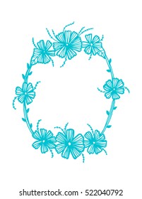 hand drawn floral border on black background