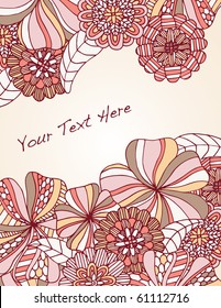 Hand drawn floral borders with room for text.