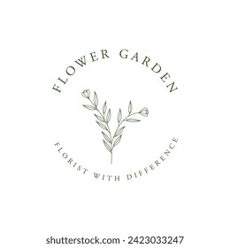 hand drawn floral or botanical logo design. logo for business, photography, studio, wedding and flower shop.