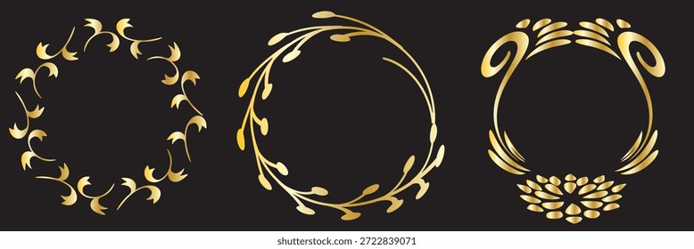 Marco de círculo floral dibujado a mano. Ilustraciones florales azules mínimas de la corona dispuestas en una fila, conveniente para las invitaciones de boda, marca, papelería, tarjeta de cumpleaños, y usos decorativos elegantes del diseño.