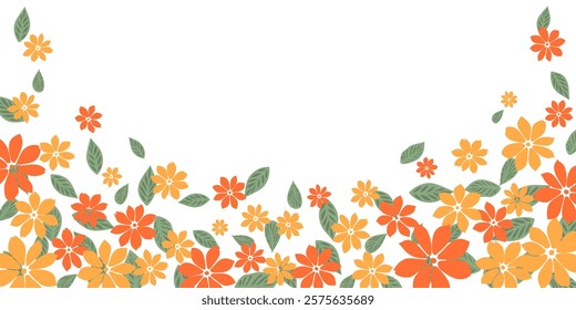 hand drawn floral colorful frame vintage, harvest festival vector illustration background. decoration card