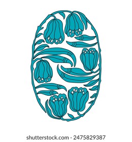 Hand drawn floral decoration, design element. Can be used for cards, invitations, banners, posters, print design. Floral background 