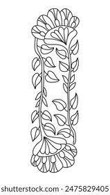 Hand drawn floral decoration, design element. Can be used for cards, invitations, banners, posters, print design. Floral background 