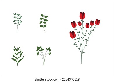 Hand Drawn Floral Decorative Elements