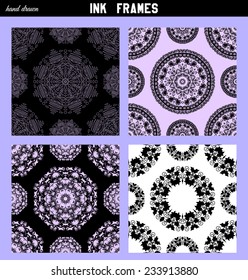 Hand drawn floral design elements, vector image. With mandala elements.