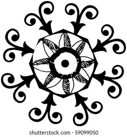 hand drawn floral design elements, vector image