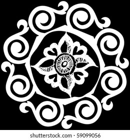 hand drawn floral design elements, vector image