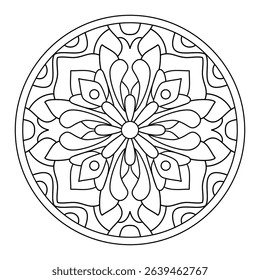 Hand drawn floral design with line, drawing of botanical theme. for coloring book page, decoration, tattoo, wallpaper, background, tile, sticker. flower style.