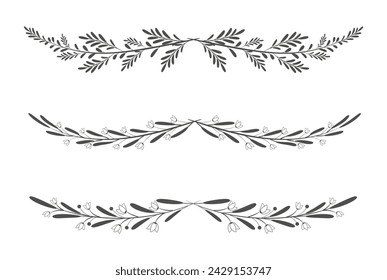 Hand drawn floral divider borders