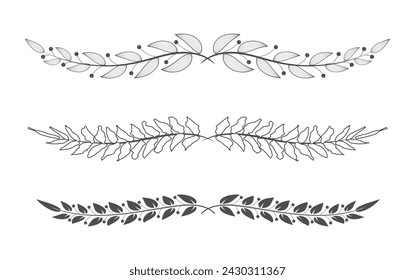 Hand drawn floral divider borders collection