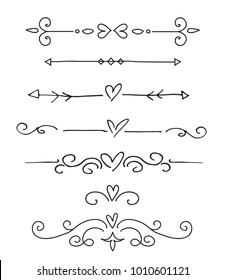 Hand drawn floral dividers set