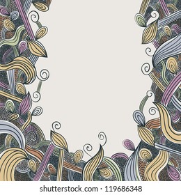 Hand drawn floral doddle background.