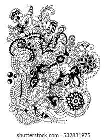 Hand drawn floral doodle