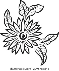 Hand drawn floral doodle background. Flat design abstract leaves design for greeting card invitation