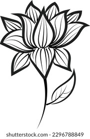 Hand drawn floral doodle background. Flat design abstract leaves design for greeting card invitation