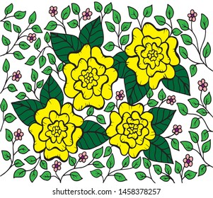 Hand drawn floral doodle. Coloring pages for book. Vector line art