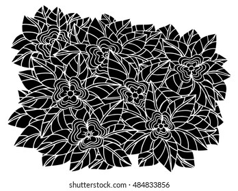 Hand drawn floral doodle. Coloring pages for book. Vector line art