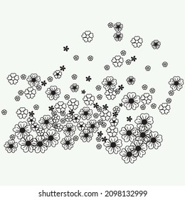 Hand drawn floral doodle vector seamless pattern for textile, wallpaper, wrapping paper, design.