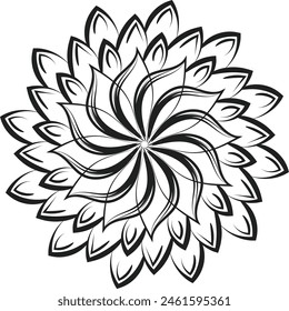 Hand drawn floral drawing illustration. Floral Line art for print or use as tattoo, card, poster, flyer or T Shirt