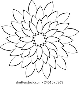 Hand drawn floral drawing illustration. Floral Line art for print or use as tattoo, card, poster, flyer or T Shirt