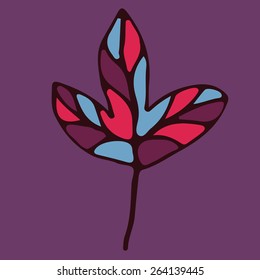 Hand drawn floral  element for design greeting cards, textile, wrapping paper, interior decoration etc