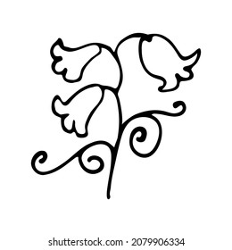 Hand drawn floral element for greeting cards, wedding invitations, poster design etc. Vector illustration on isolated background.