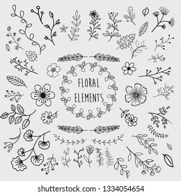 Hand Drawn Floral Elements