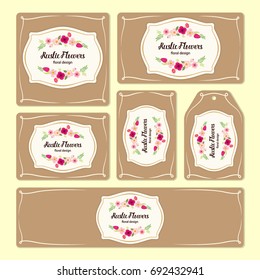 Elementos florales dibujados a mano para la marca y la identidad