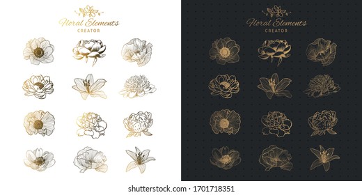 Hand drawn floral elements creator.