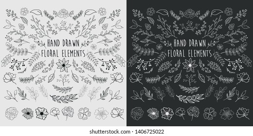 Hand Drawn Floral Elements Design