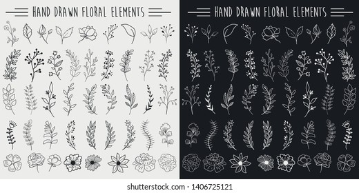Hand Drawn Floral Elements Design