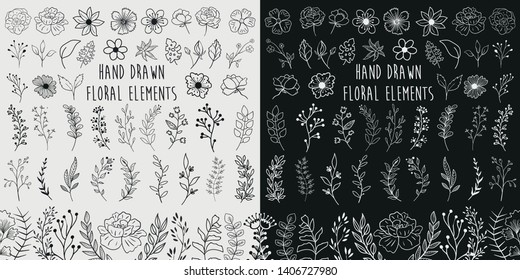 Hand Drawn Floral Elements Design