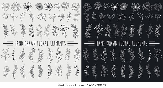 Hand Drawn Floral Elements Design