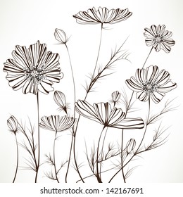 Hand drawn floral. Elements for design, EPS10 Vector background