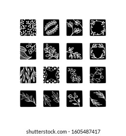 Hand drawn floral elements isolated on background. Floral decorative collection using for decoration of text, invitation, greeting cards, quotes, blogs, wedding frames, poster 