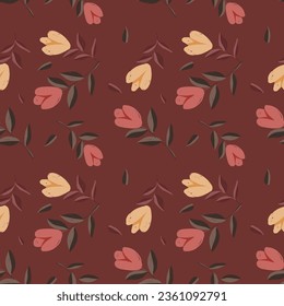 Hand drawn floral flower pattern. Vector illustration