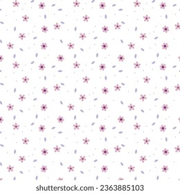 Hand drawn floral flower pattern. Vector illustration