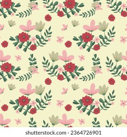 Handgezeichnetes Blumenmuster. Vektorgrafik