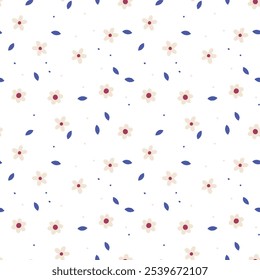Dibujado a mano patrón de flores florales. Ilustración vectorial